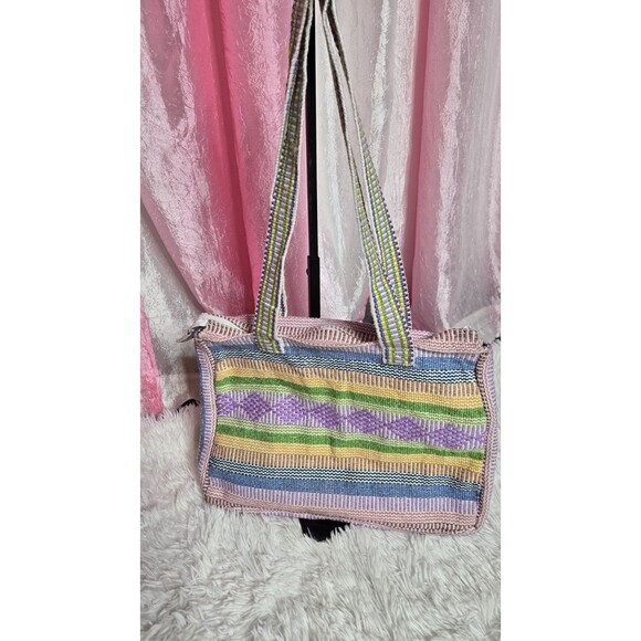 Pinzon Mexico Woven Multicolor Boho Hippie Shoulder Bag Purse 16x11x2 - Picture 5 of 7